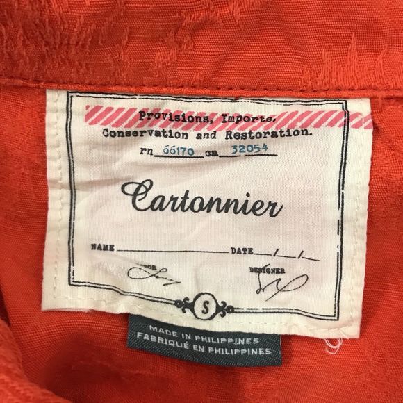 Anthropologie Cartonnier Jacquard Eisenhower Orange Bomber Jacket Size S $118 - Picture 4 of 9